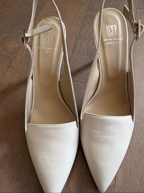 Bruno Magli Ivory Pointed Slingback Heels size 41